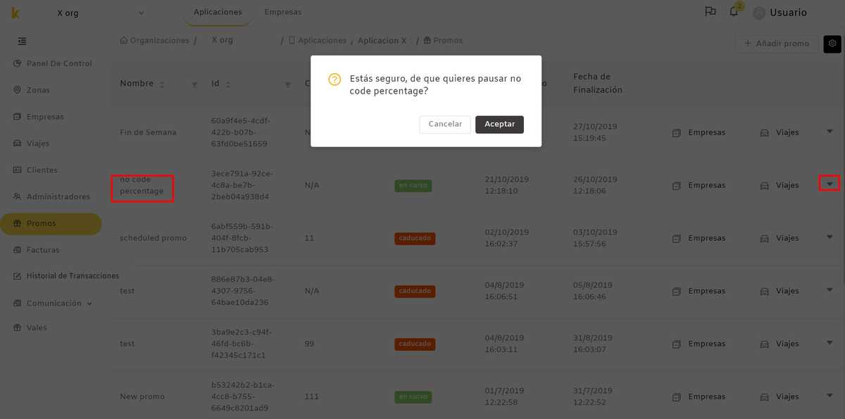 Takasi promos pausar