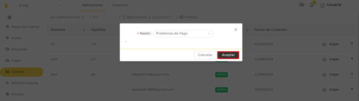 Takasi clientes block