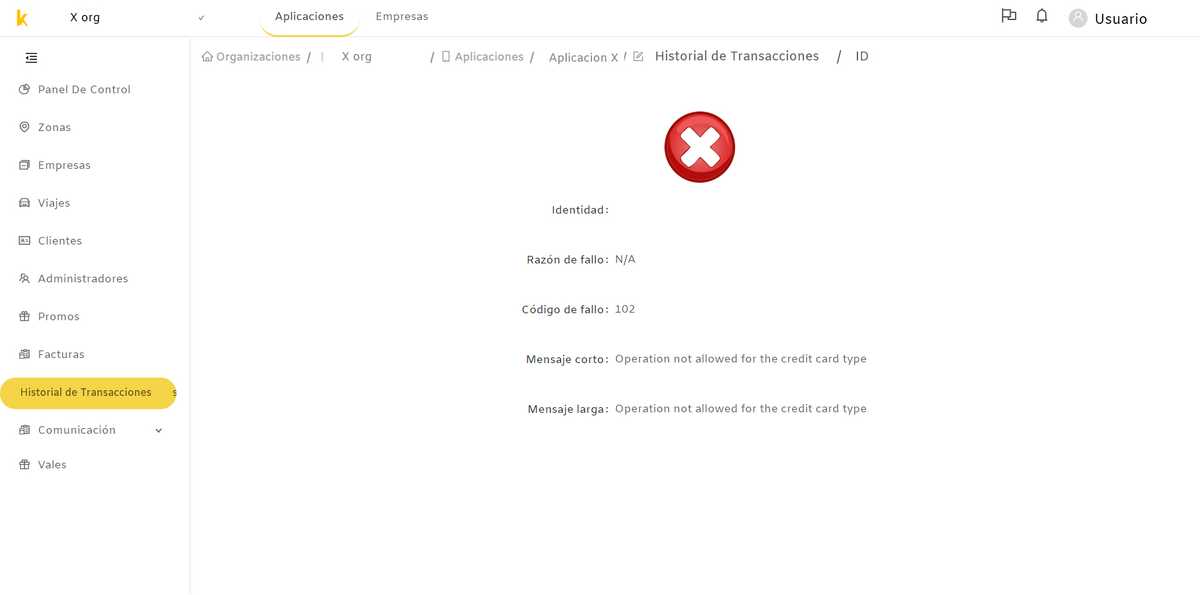 Takasi transaction details
